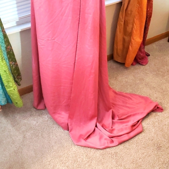 BOOHOO Pink Satin Evening Gown - Picture 6 of 8